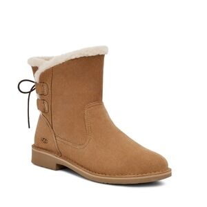 UGG Naiyah Suede Tie Back Boots Chestnut Tan Size 8